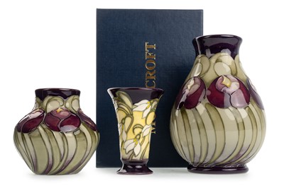 Lot 1324 - THREE MOORCROFT POTTERY VASES