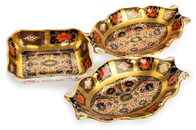 Lot 1322 - THREE ROYAL CROWN DERBY TRINKET DISHES