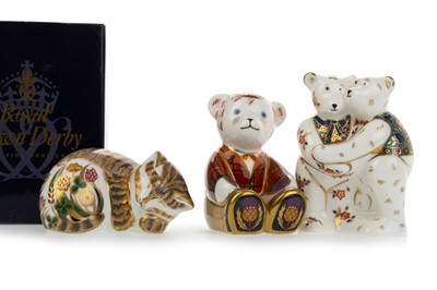 Lot 1317 - THREE ROYAL CROWN DERBY PAPERWEIGHTS
