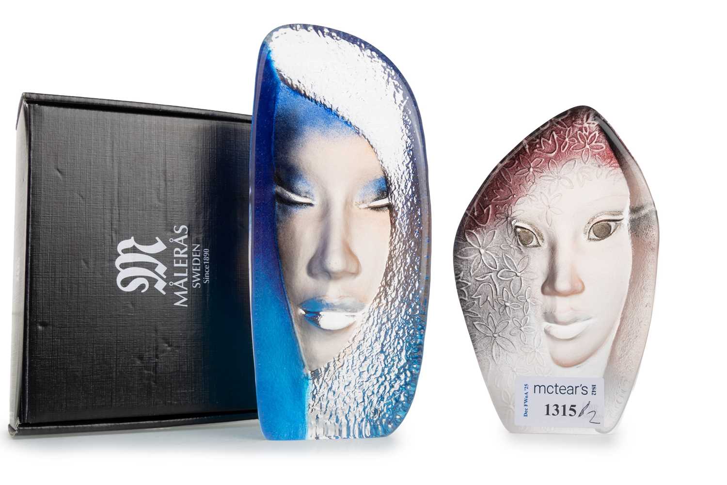 Lot 1315 - TWO CRYSTAL DESK WEIGHTS