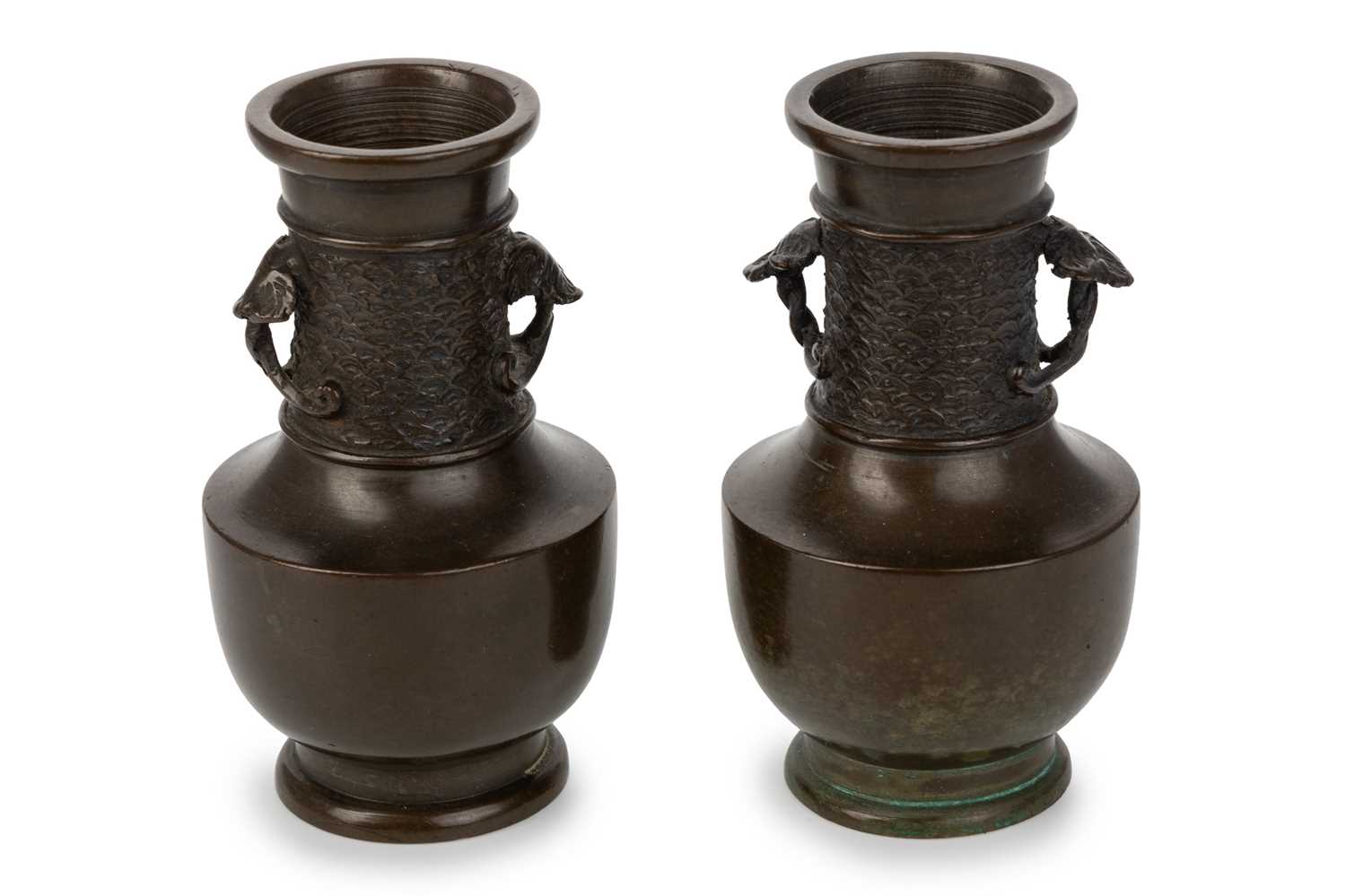 Lot 803 - PAIR OF CHINESE BRONZE VASES