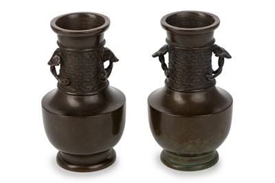 Lot 803 - PAIR OF CHINESE BRONZE VASES
