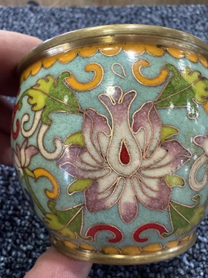 Lot 804 - CHINESE CLOISONNE ENAMEL POT POURRI JAR
