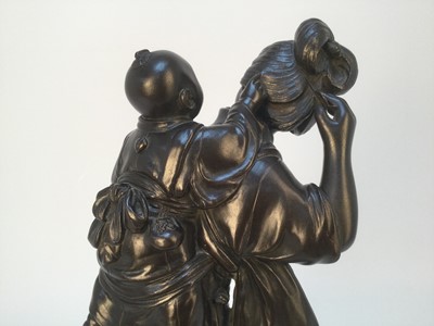 Lot 817 - JAPANESE BRONZE FIGURE OF A GEISHA