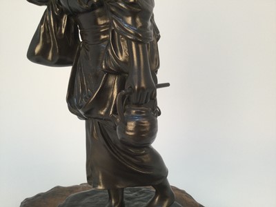 Lot 817 - JAPANESE BRONZE FIGURE OF A GEISHA