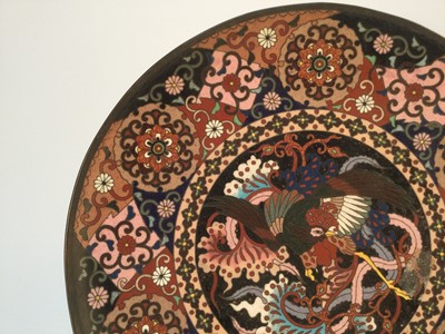 Lot 830 - PAIR OF JAPANESE CLOISONNE ENAMEL CHARGERS