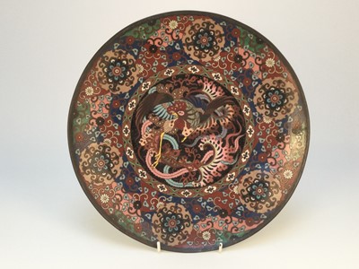 Lot 830 - PAIR OF JAPANESE CLOISONNE ENAMEL CHARGERS