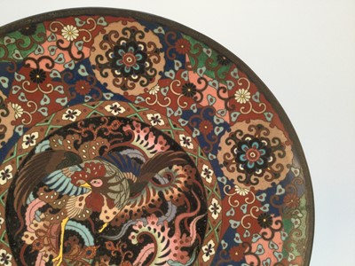 Lot 830 - PAIR OF JAPANESE CLOISONNE ENAMEL CHARGERS