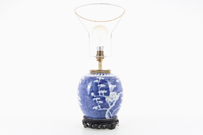 Lot 836 - CHINESE BLUE AND WHITE GINGER JAR