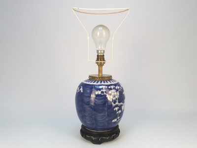 Lot 836 - CHINESE BLUE AND WHITE GINGER JAR