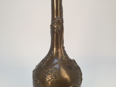 Lot 838 - JAPANESE BRONZE BOTTLE VASE LAMP