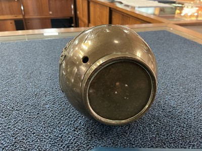 Lot 838 - JAPANESE BRONZE BOTTLE VASE LAMP