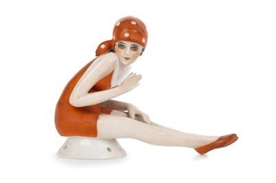 Lot 1442 - ART DECO PORCELAIN TEA COSY LADY