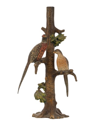 Lot 1447 - COLD PAINTED BRONZE LAMP BASE