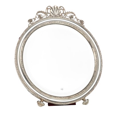 Lot 1450 - EDWARDIAN SILVER TABLE DRESSING MIRROR