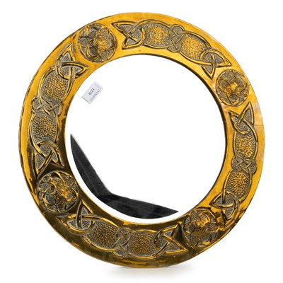Lot 1370 - ARTS & CRAFTS BRASS WALL MIRROR
