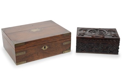 Lot 1504 - VICTORIAN ROSEWOOD CASKET