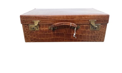 Lot 1516 - VINTAGE CROCODILE SKIN SUITCASE