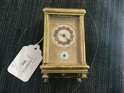 Lot 994 - TWO BRASS CARRIAGE CLOCKS