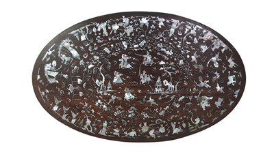Lot 842 - CHINESE HARDWOOD TRAY