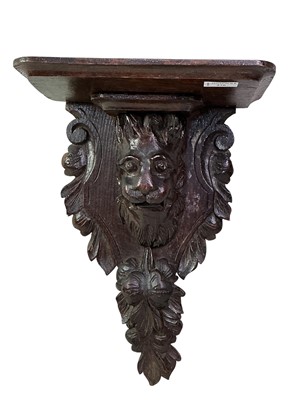 Lot 276 - GOTHIC STYLE OAK WALL BRACKET