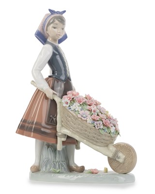 Lot 1332 - LLADRO FIGURE OF BARREL OF BLOSSOMS