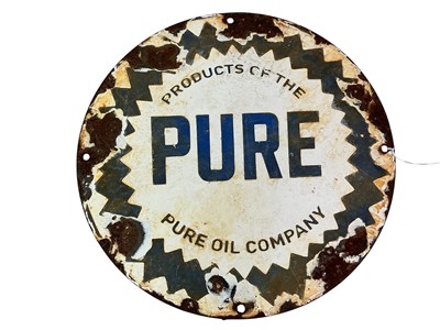 Lot 234 - VINTAGE PURE OIL ENAMEL ADVERTISING SIGN