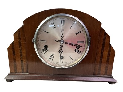 Lot 242 - THREE MAHOGANY MANTEL CLOCKS