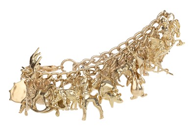 Lot 659 - GOLD CHARM BRACELET