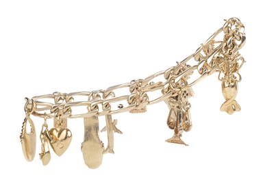 Lot 660 - GOLD CHARM BRACELET