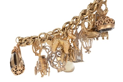Lot 665 - GOLD CHARM BRACELET
