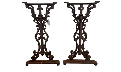 Lot 324 - PAIR OF CAST IRON TABLE ENDS