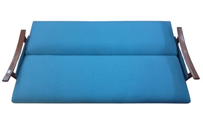 Lot 374 - TEAK FRAMED BED SETTEE