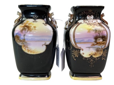 Lot 388 - PAIR OF NORITAKE PORCELAIN VASES