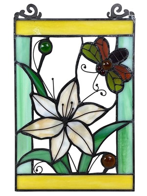 Lot 477 - STAINED GLASS PANEL