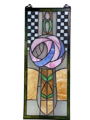 Lot 478 - STAINED GLASS PANEL
