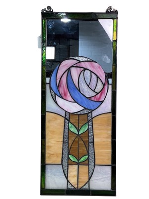 Lot 479 - STAINED GLASS PANEL