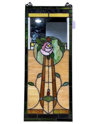 Lot 480 - STAINED GLASS PANEL
