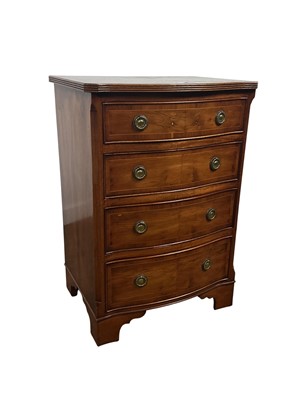 Lot 547 - REPRODUCTION YEW WOOD CHEST OF DRAWERS