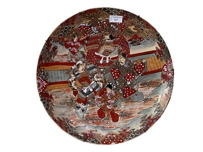 Lot 437 - JAPANESE SATSUMA STYLE POTTERY CHARGER