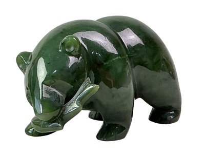 Lot 452 - HARDSTONE MODEL OF BEAR
