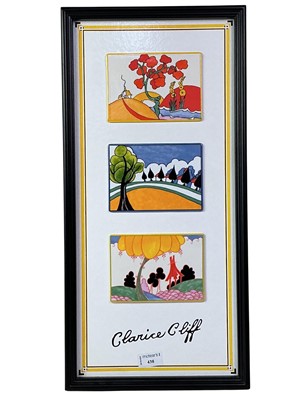 Lot 438 - REPRODUCTION CLARICE CLIFF PLAQUE DISPLAY