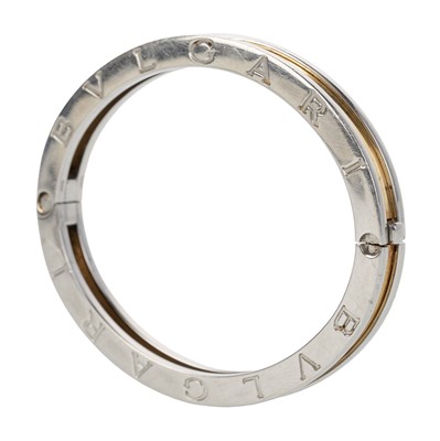 Lot 687 - BULGARI STEEL AND GOLD BANGLE