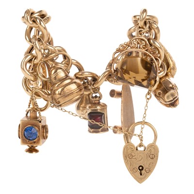 Lot 712 - GOLD CHARM BRACELET