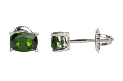 Lot 751 - PAIR OF GREEN TOURMALINE EARRINGS