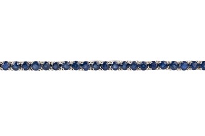 Lot 773 - SAPPHIRE TENNIS BRACELET