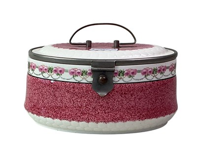 Lot 587 - CERAMIC OVAL BISCUIT BOX