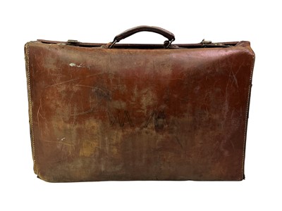 Lot 503 - TWO VINTAGE LEATHER SUITCASES