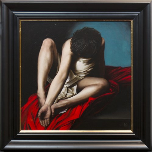Lot 13 - * DYLAN LISLE, THE CLOCK oil on canvas, signed...