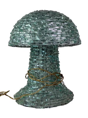 Lot 606 - VINTAGE GLASS TABLE LAMP